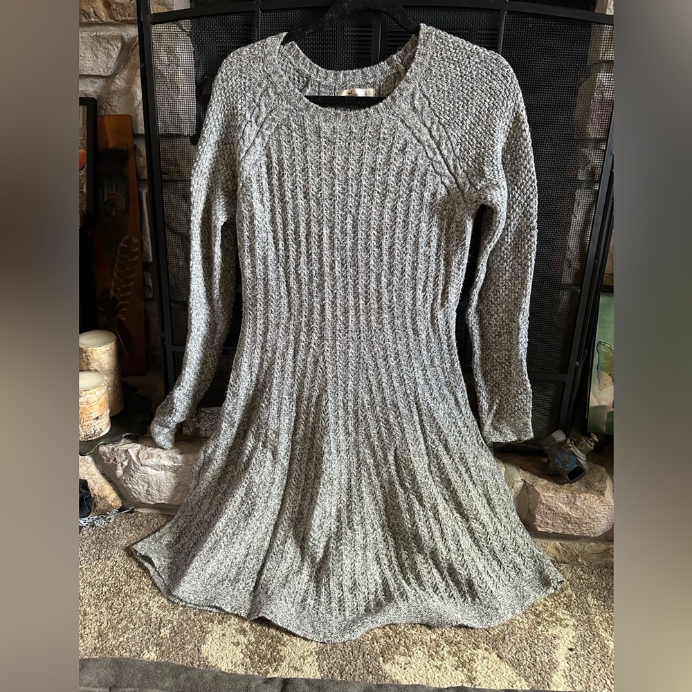 Hollister Gray Long Sleeve Sweater Dress